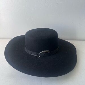 BRIXTON Cohen Cowboy Wool Hat in black western, Bohemian XSmall